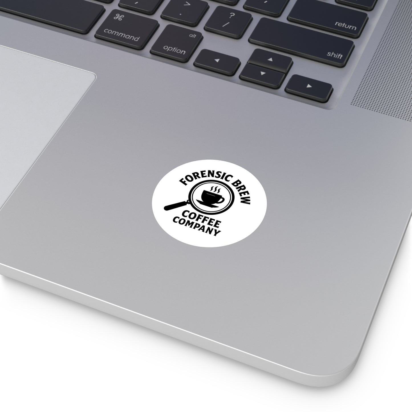 Round Sticker — "Forensic Brew Coffee Company" Logo (Indoor/Outdoor)